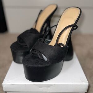 Bratz doll open toe Black Platform Heels